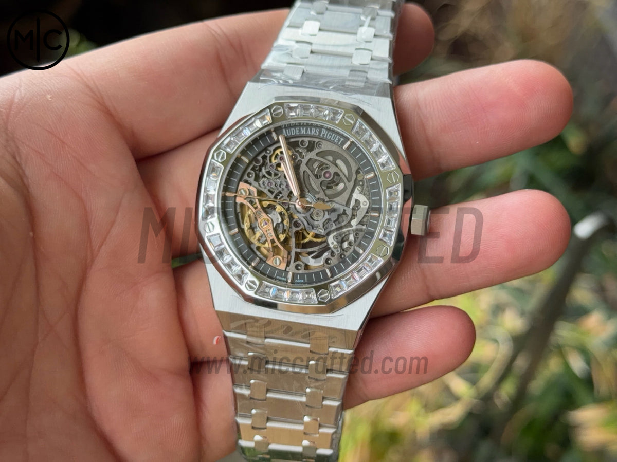 Royal Oak 41mm Openworked 15412BC SS Diamonds Bezel on SS Bracelet – Premium Edition