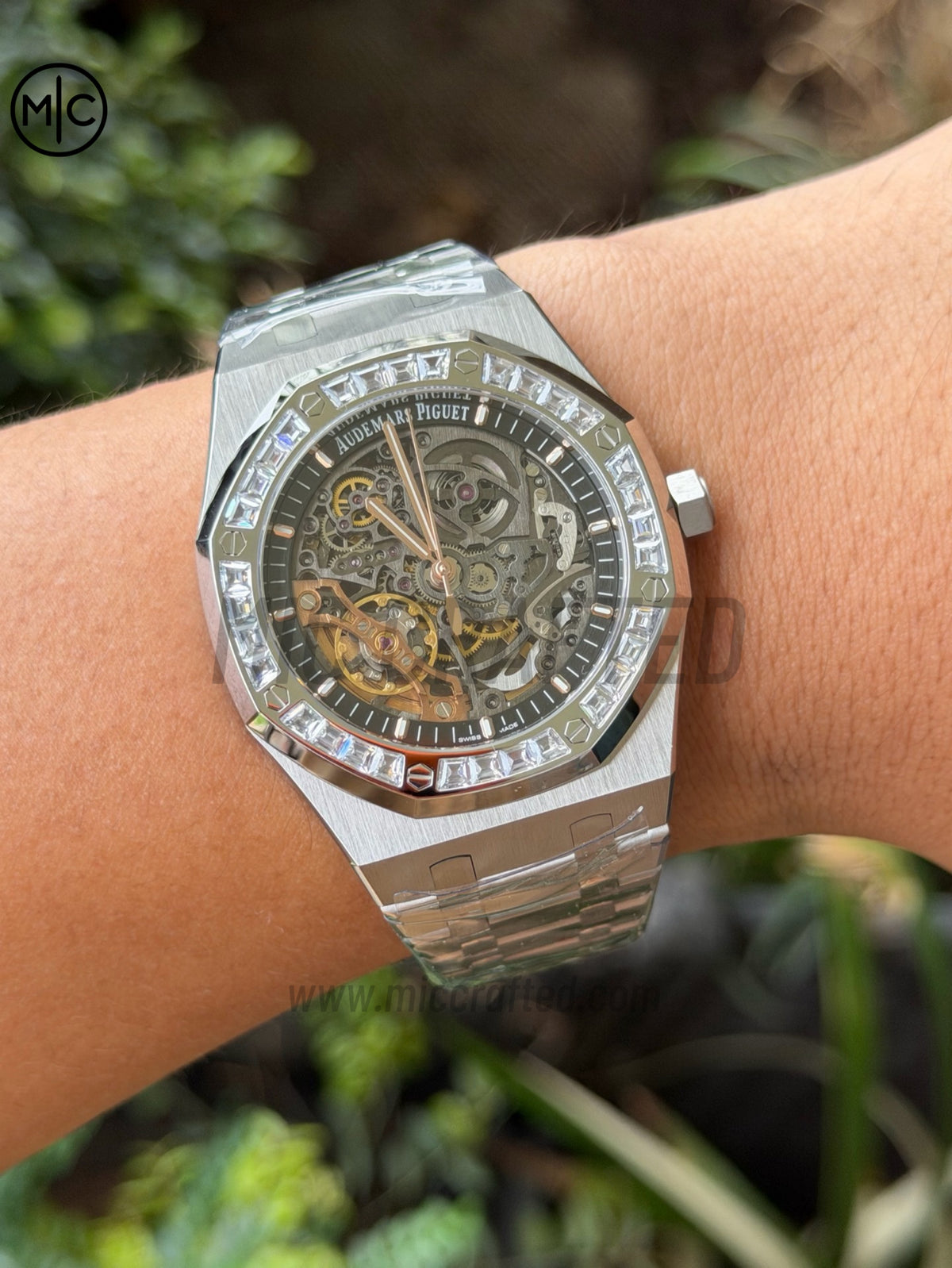 Royal Oak 41mm Openworked 15412BC SS Diamonds Bezel on SS Bracelet – Premium Edition