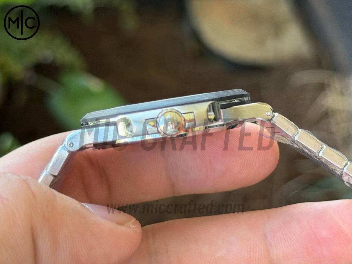 Nautilus 5711 40mm NTPT 碳纖維錶圈 鏤空錶盤搭配不鏽鋼錶鏈 - 手工製作版