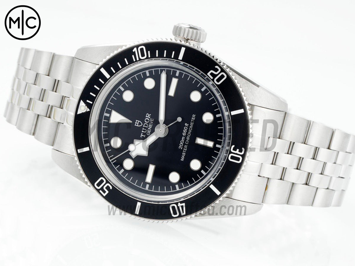 Black bay 41mm Black Bezel Black SS Dial on Jubilee Strap – Premium Edition