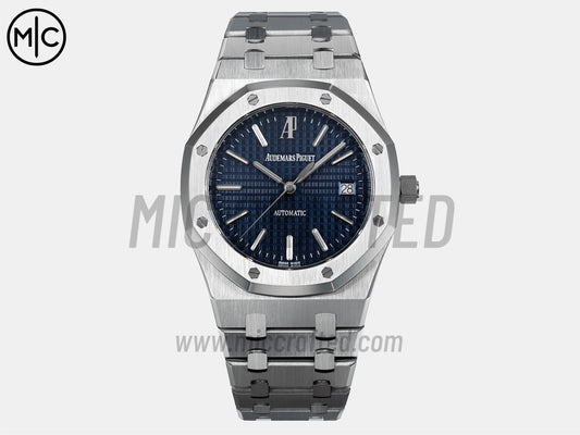 Royal Oak 39mm 15300 SS Blue Textured Dial on SS Bracelet – Premium Edition