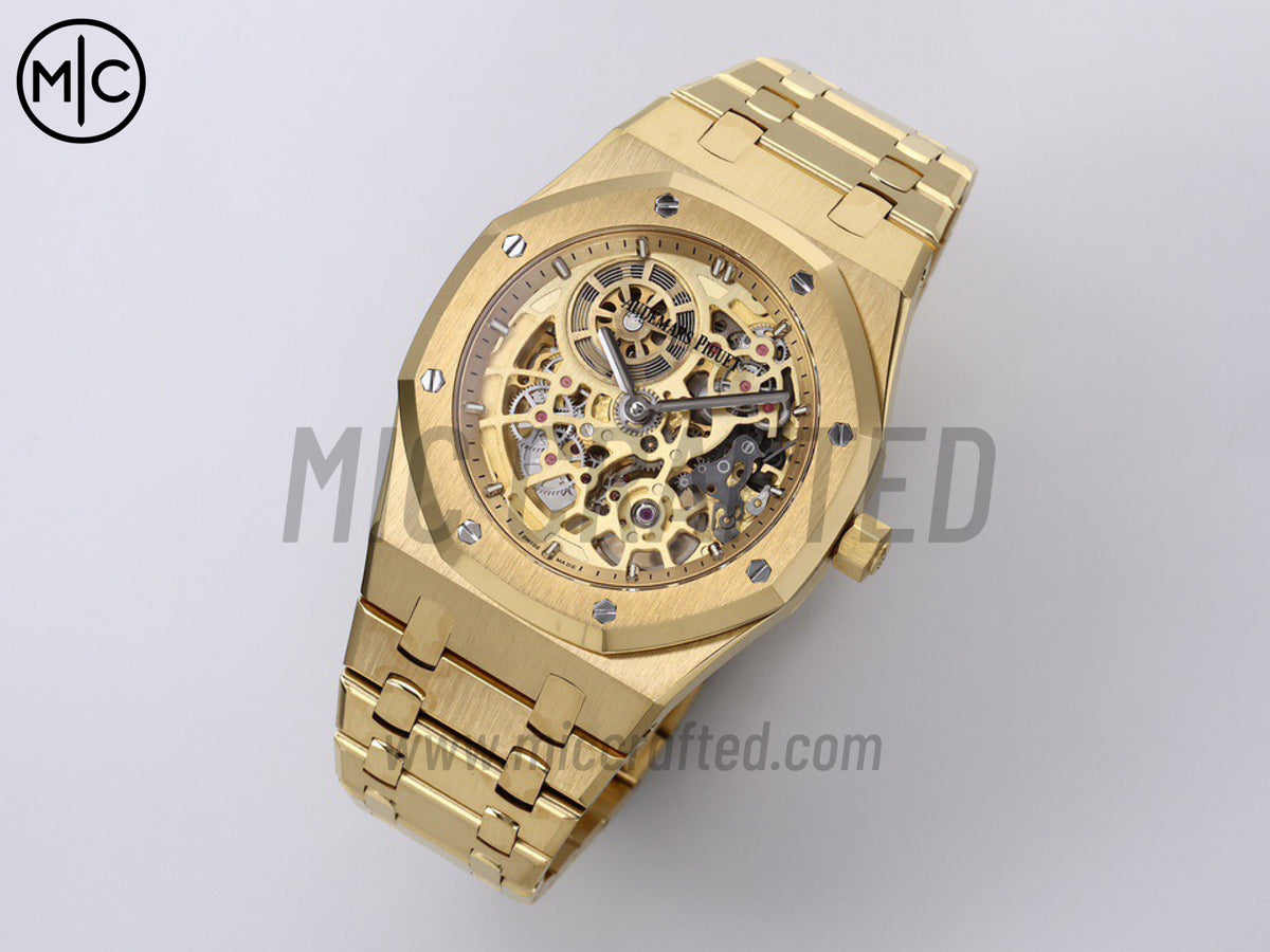 Royal Oak Openworked 16204 39mm YG Skeleton Dial on YG Bracelet – Premium Edition