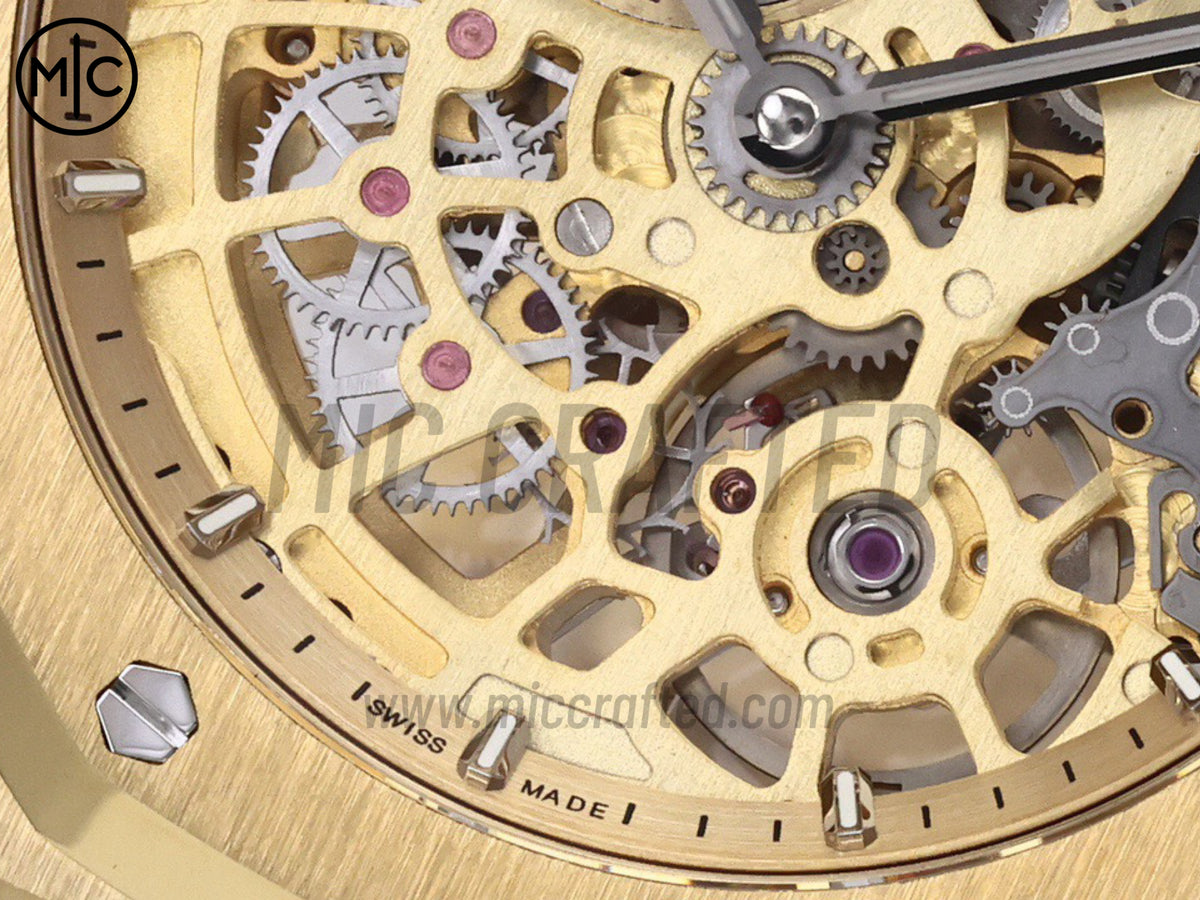 Royal Oak Openworked 16204 39mm YG Skeleton Dial on YG Bracelet – Premium Edition