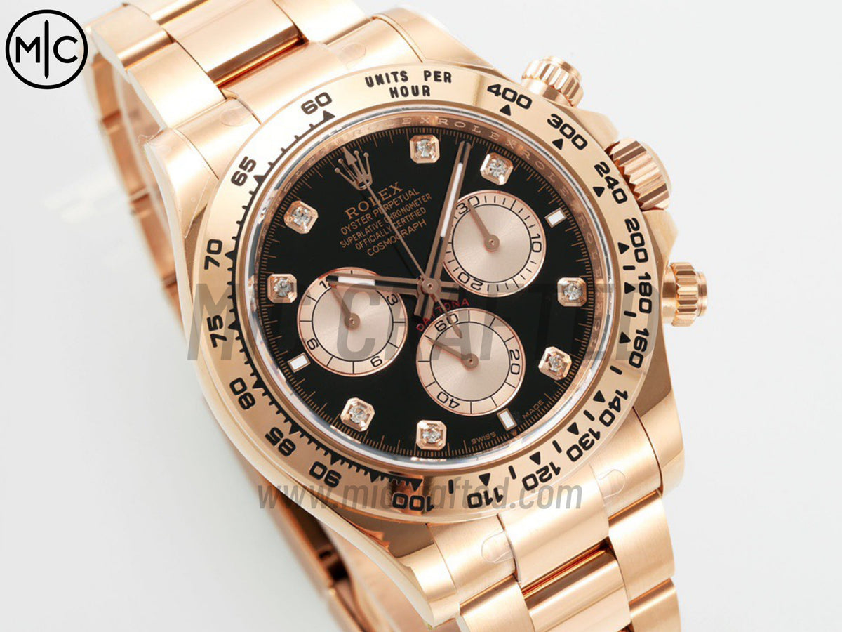 Daytona 126505 Black/RG Diamonds Dial on RG Bracelet – Premium Edition