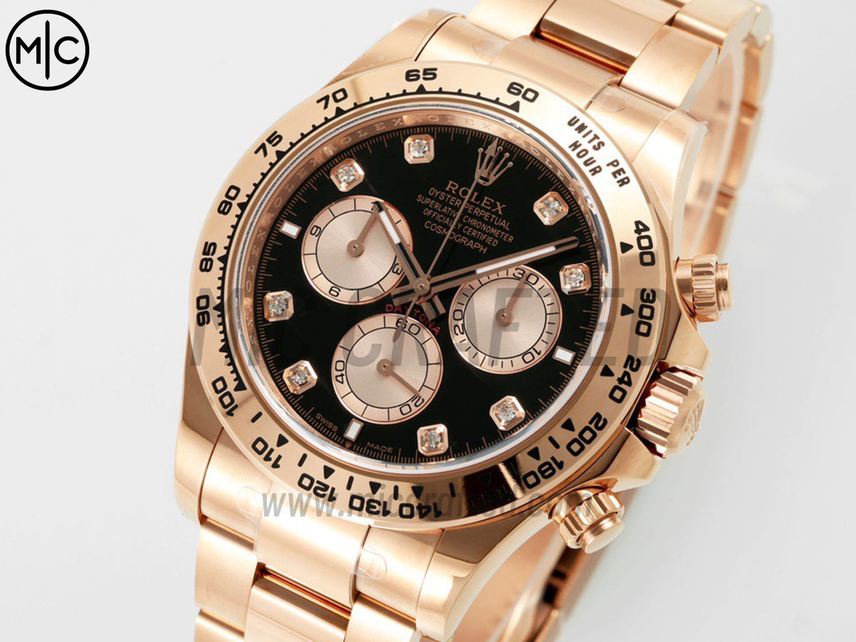 Daytona 126505 Black/RG Diamonds Dial on RG Bracelet – Premium Edition