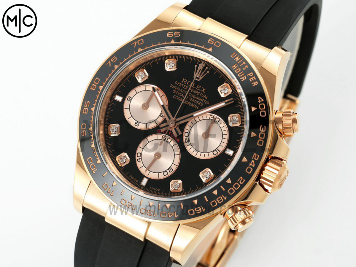 Daytona 126515 Black/RG Diamonds Dial on Oysterflex Strap – Premium Edition