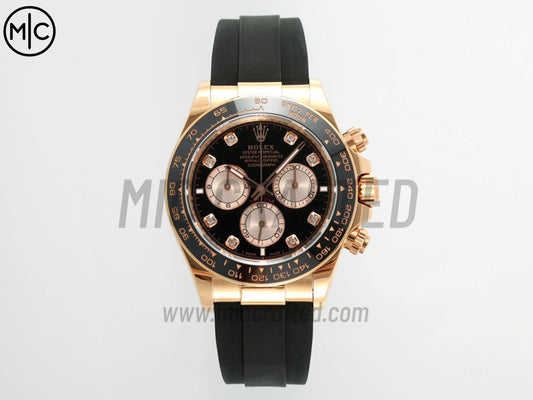 Daytona 126515 Black/RG Diamonds Dial on Oysterflex Strap – Premium Edition