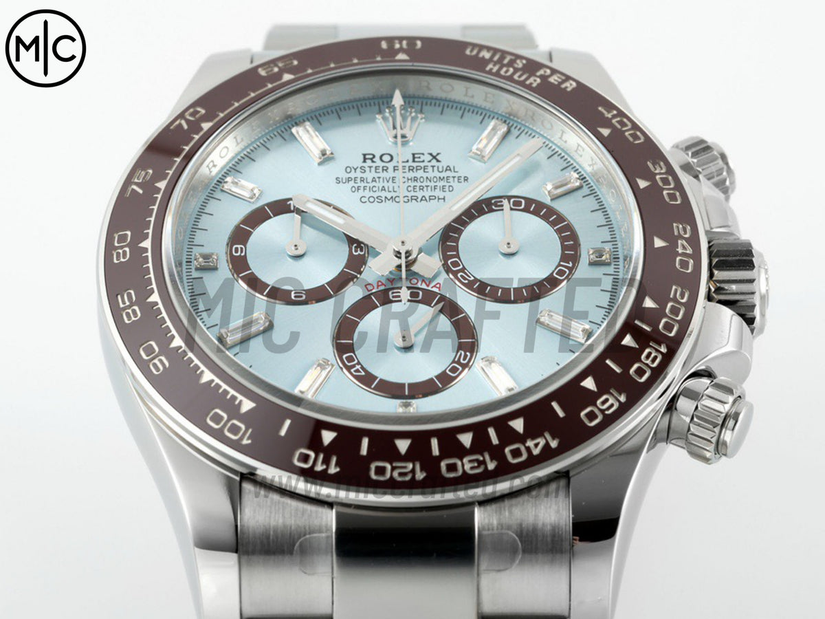 Daytona 126506 904L Steel Ice Blue Crystal Dial on SS Bracelet – Premium Edition