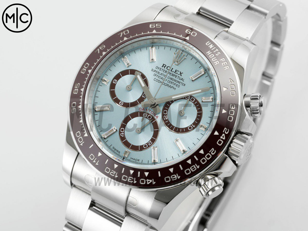 Daytona 126506 904L Steel Ice Blue Crystal Dial on SS Bracelet – Premium Edition