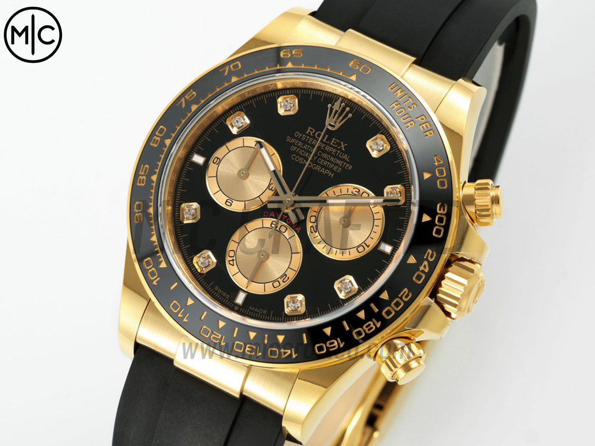 Daytona 126518 Black/YG Diamonds Dial on Oysterflex Strap – Premium Edition
