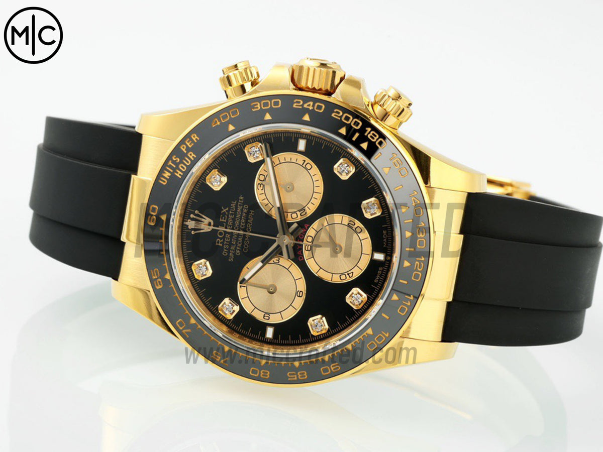 Daytona 126518 Black/YG Diamonds Dial on Oysterflex Strap – Premium Edition