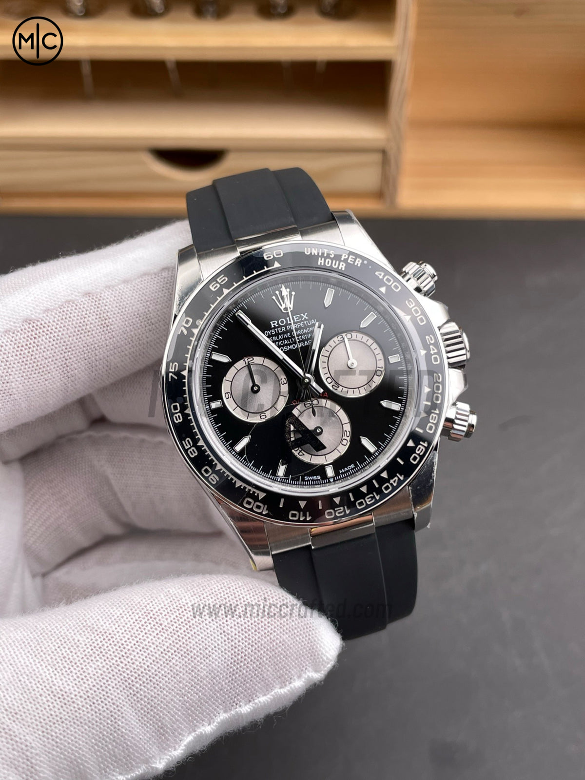 Daytona 126519 Black/Silver Diamonds Dial on Oysterflex Strap – Premium Edition