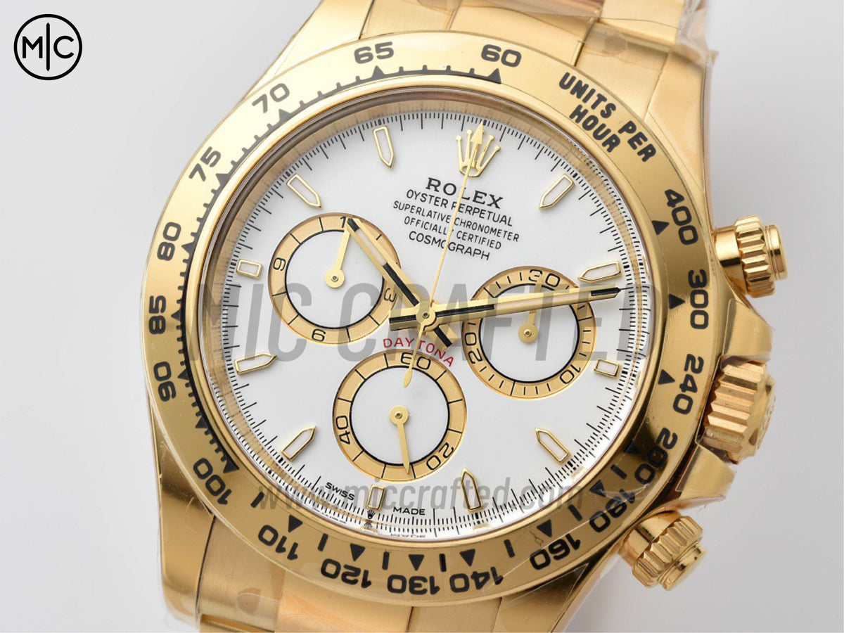 Daytona 126508 White Dial on YG Bracelet – Premium Edition