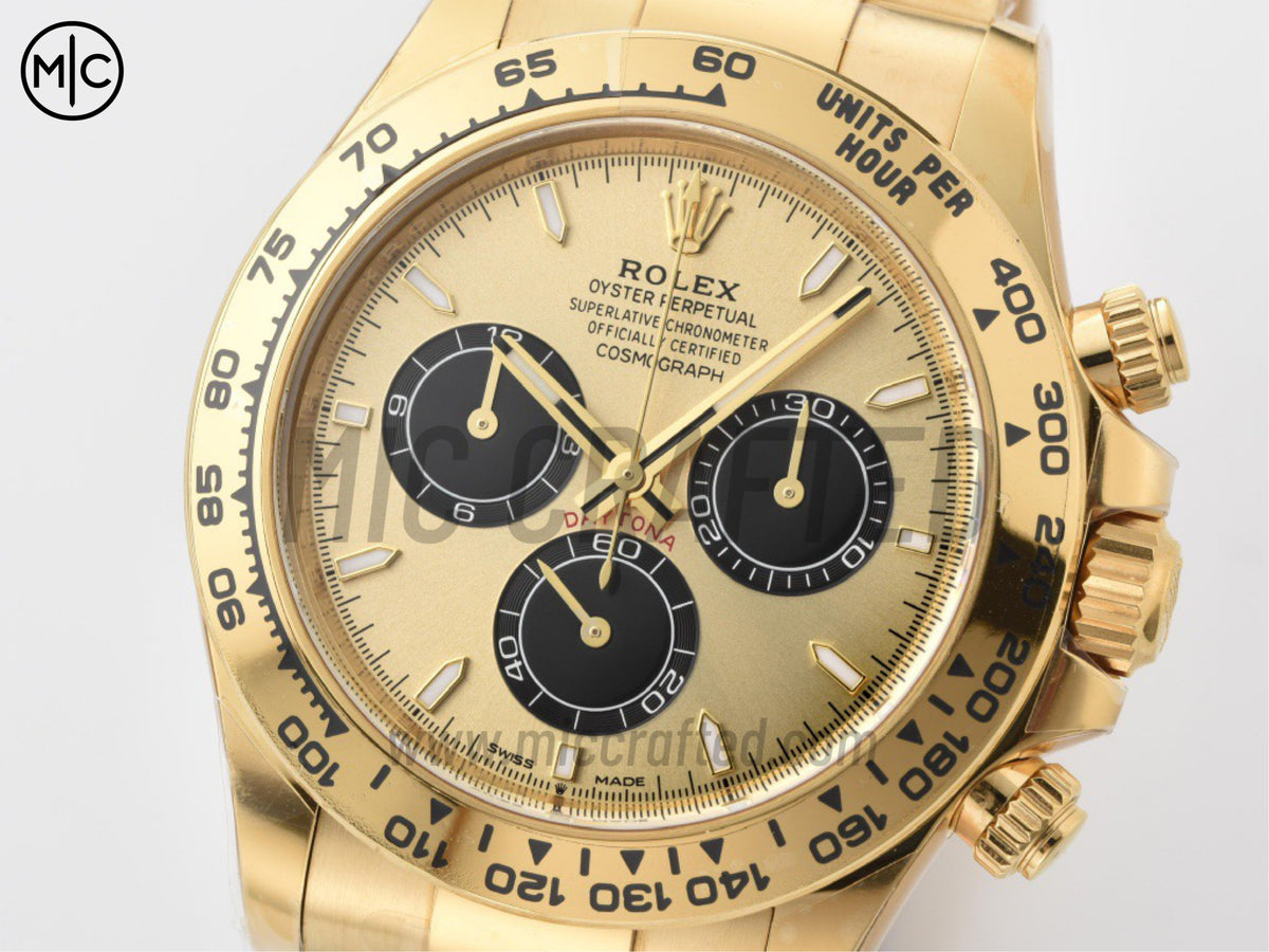 Daytona 126508 黃金/黑色錶盤配黃金錶鏈 - 尊享版