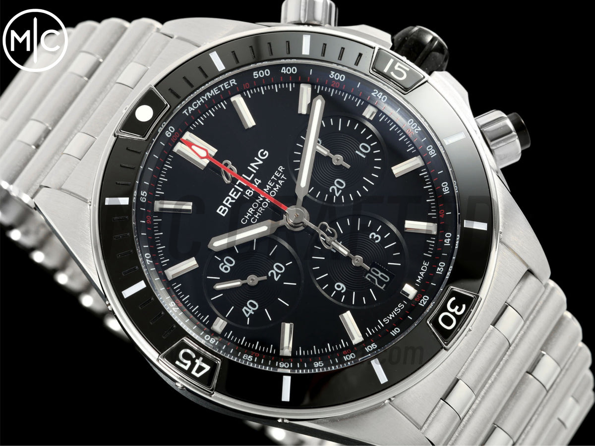 Super Chronomat B01 44mm SS 黑色錶盤配 SS 錶鏈 - 尊享版