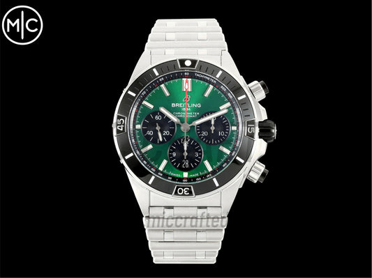 Super Chronomat B01 44mm SS Green Dial on SS Bracelet – Premium Edition
