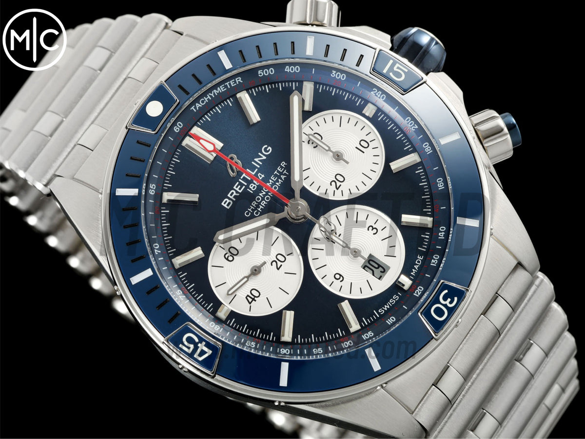 Super Chronomat B01 44mm SS 藍色錶盤配 SS 錶鏈 - 尊享版