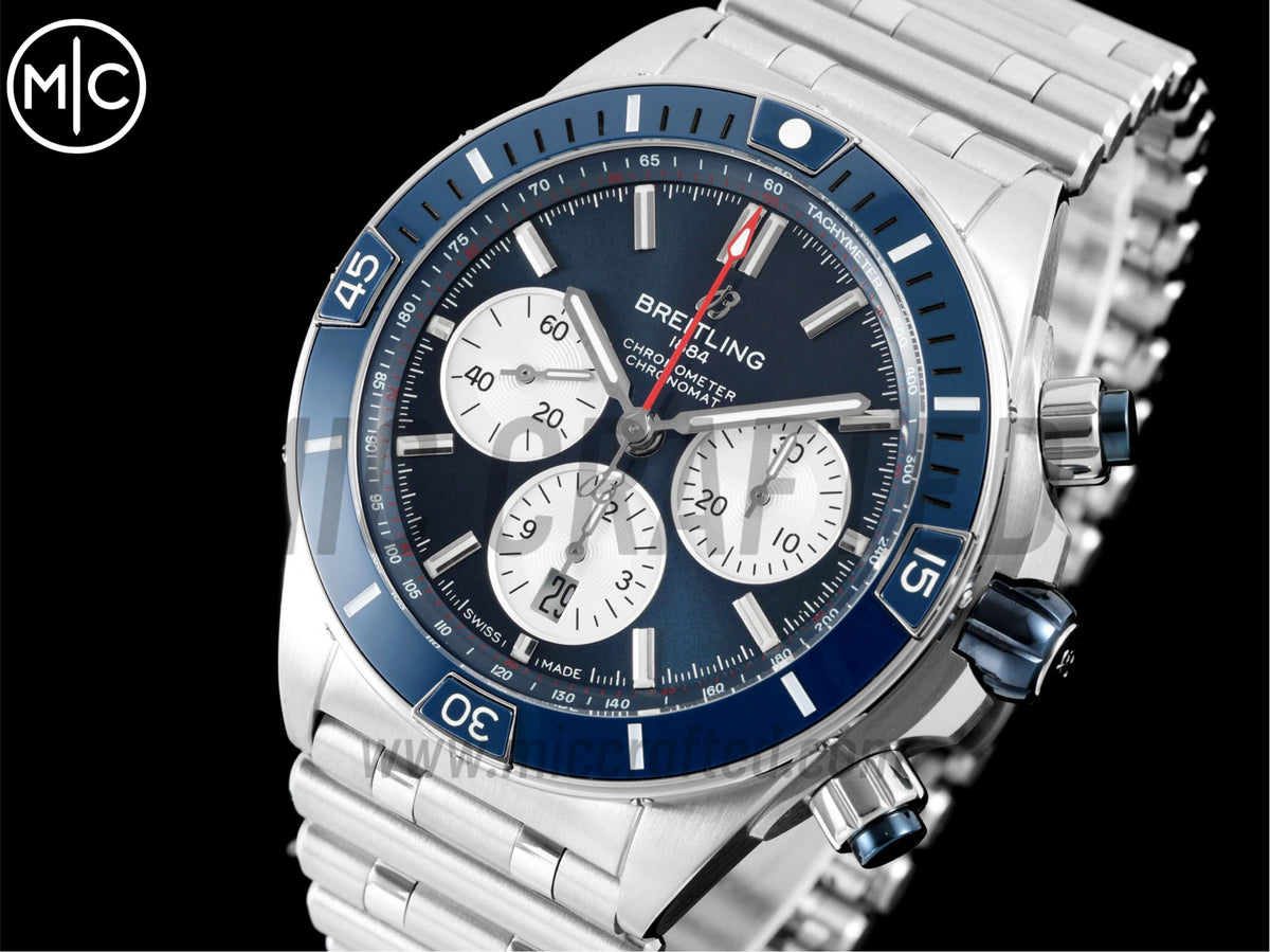 Super Chronomat B01 44mm SS 藍色錶盤配 SS 錶鏈 - 尊享版