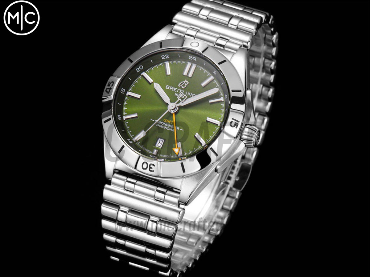 Chronomat GMT 40mm SS Green Dial on SS Bracelet – Premium Edition