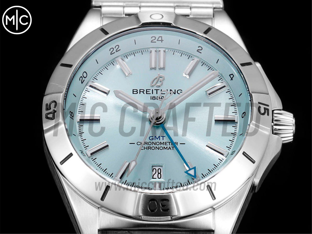 Chronomat GMT 40mm SS 冰藍色錶盤配 SS 錶鏈 - 尊貴版
