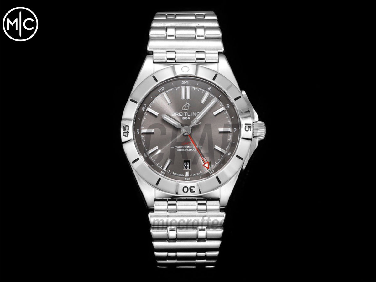 Chronomat GMT 40mm SS 灰色錶盤配 SS 錶鏈 - 尊貴版