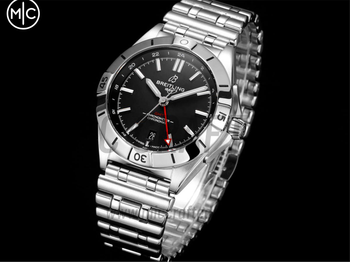 Chronomat GMT 40mm SS 黑色錶盤配 SS 錶鏈 - 尊貴版