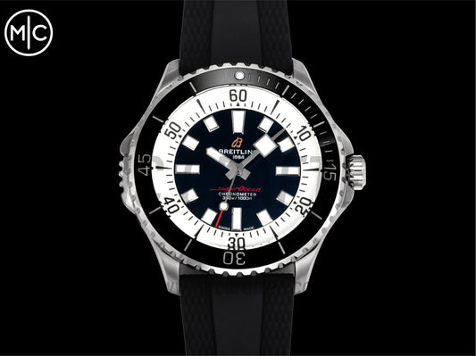 Superocean 46mm SS Black Dial on Black Rubber Strap – Premium Edition