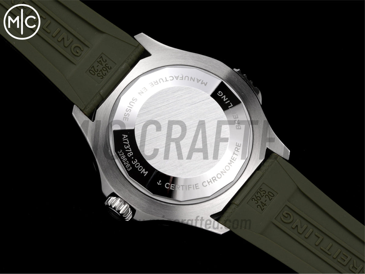 Superocean 46mm SS 綠色迷彩錶盤配綠色橡膠錶帶 - 尊貴版