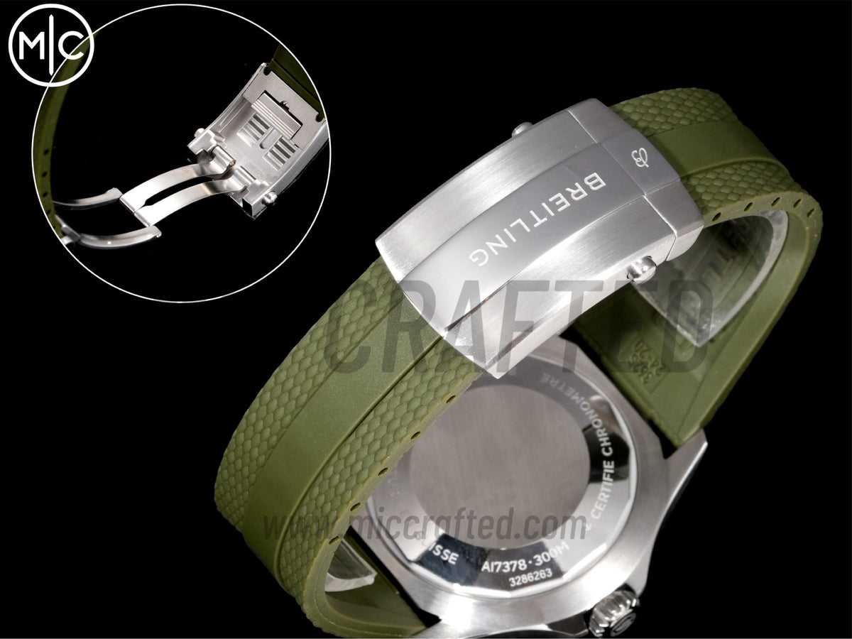 Superocean 46mm SS 綠色迷彩錶盤配綠色橡膠錶帶 - 尊貴版