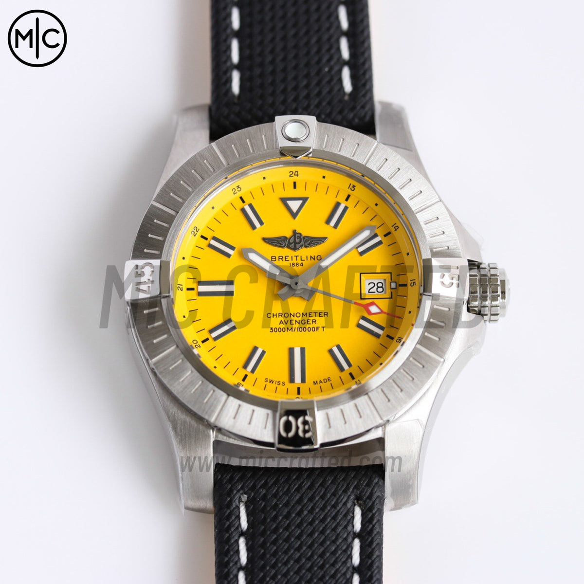Avenger Automatic 45mm SS Yellow Dial on Black Nylon Strap – Premium Edition