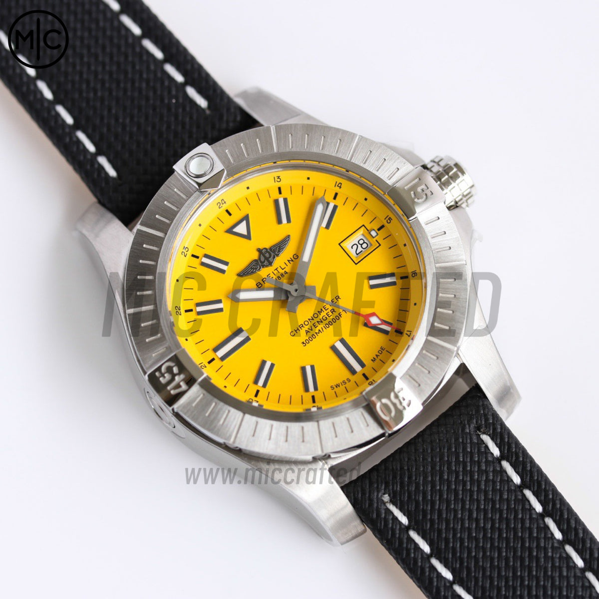 Avenger Automatic 45mm SS Yellow Dial on Black Nylon Strap – Premium Edition
