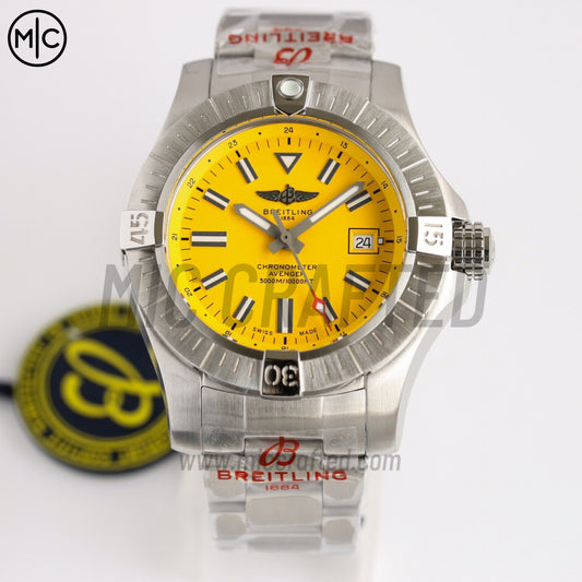 Avenger Automatic 45mm SS Yellow Dial on SS Bracelet – Premium Edition