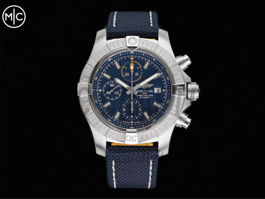 Avenger Chrono 45mm SS Blue Dial on Blue Nylon Strap – Premium Edition