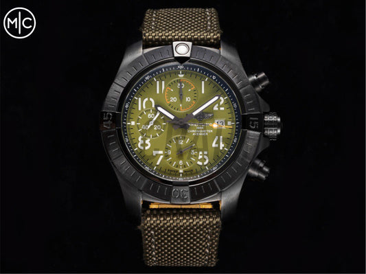 Avenger Chrono 45mm PVD Titanium Green Dial on Green Nylon Strap – Premium Edition