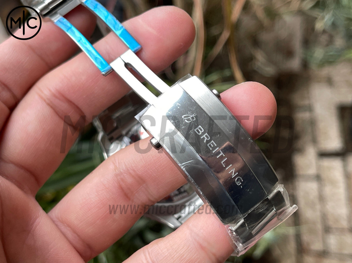 超級海洋系列自動腕錶 44mm 不鏽鋼黑色錶圈黃色錶盤配不鏽鋼錶鏈 - 尊貴版