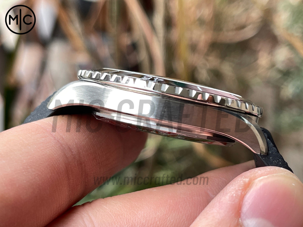 超級海洋系列自動腕錶 44mm 不鏽鋼黑色錶圈黃色錶盤配黑色橡膠錶帶 - 尊貴版