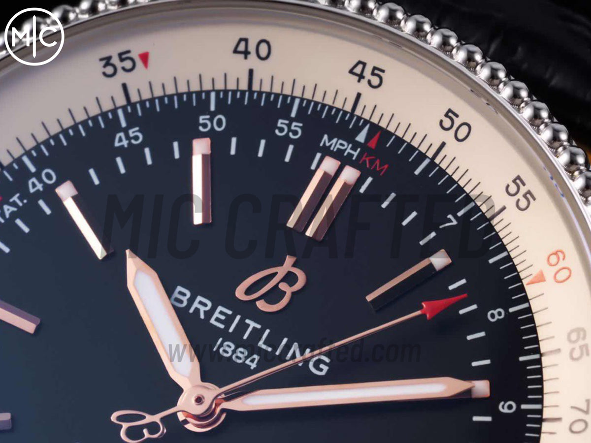 Navitimer 41mm Date SS 黑色錶盤配黑色皮革錶帶 – Premium Edition