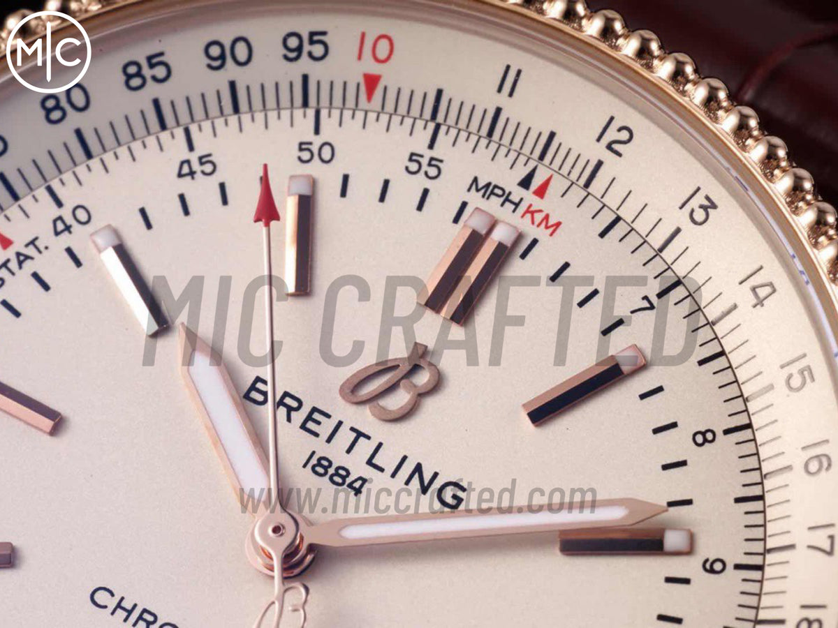 Navitimer 41mm Date SS/RG Cream Dial on Brown Leather Strap – Premium Edition