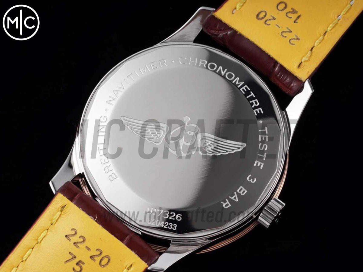 Navitimer 41mm Date SS/RG Cream Dial on Brown Leather Strap – Premium Edition
