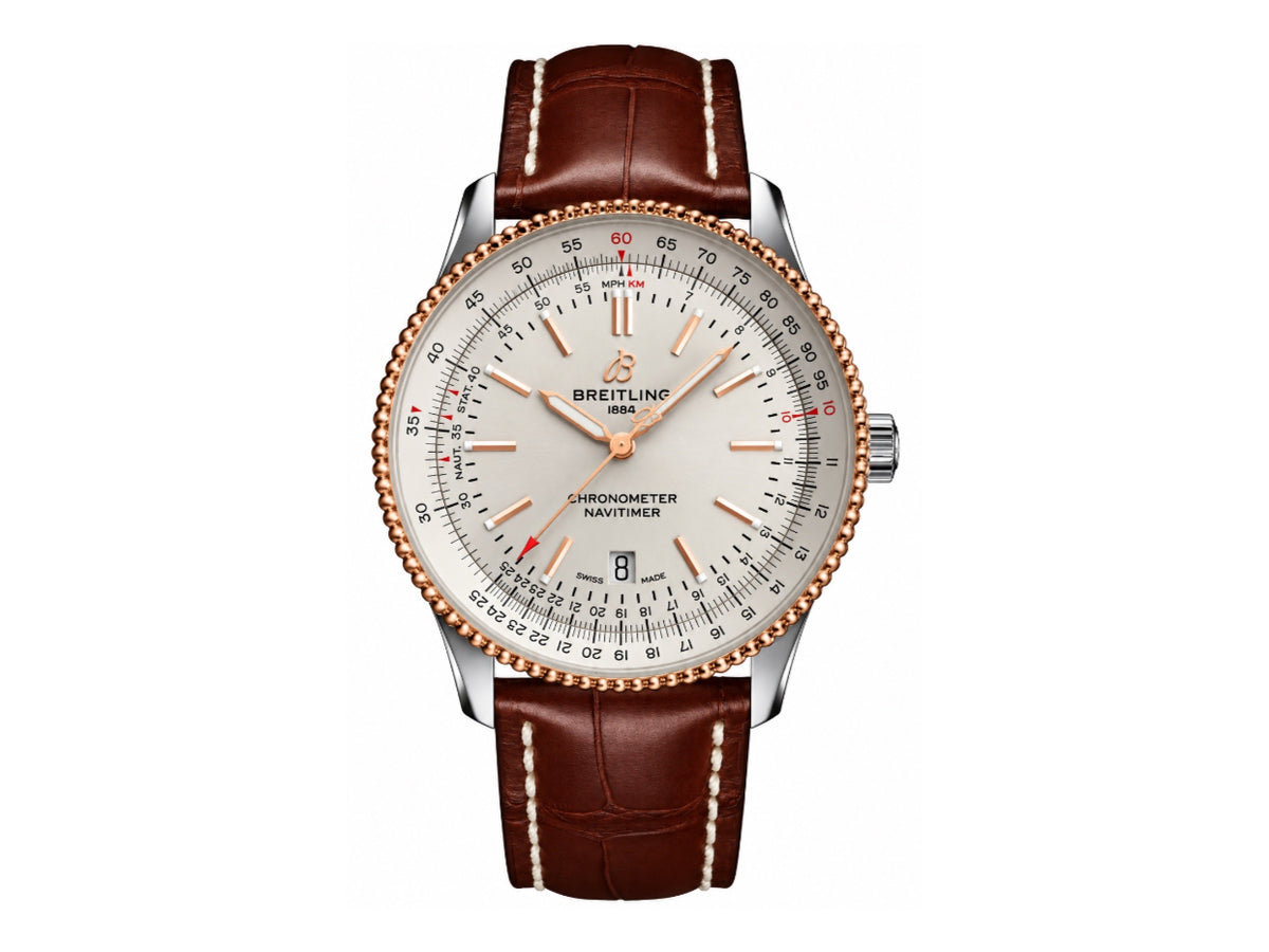 Navitimer 41mm Date SS/RG Cream Dial on Brown Leather Strap – Premium Edition