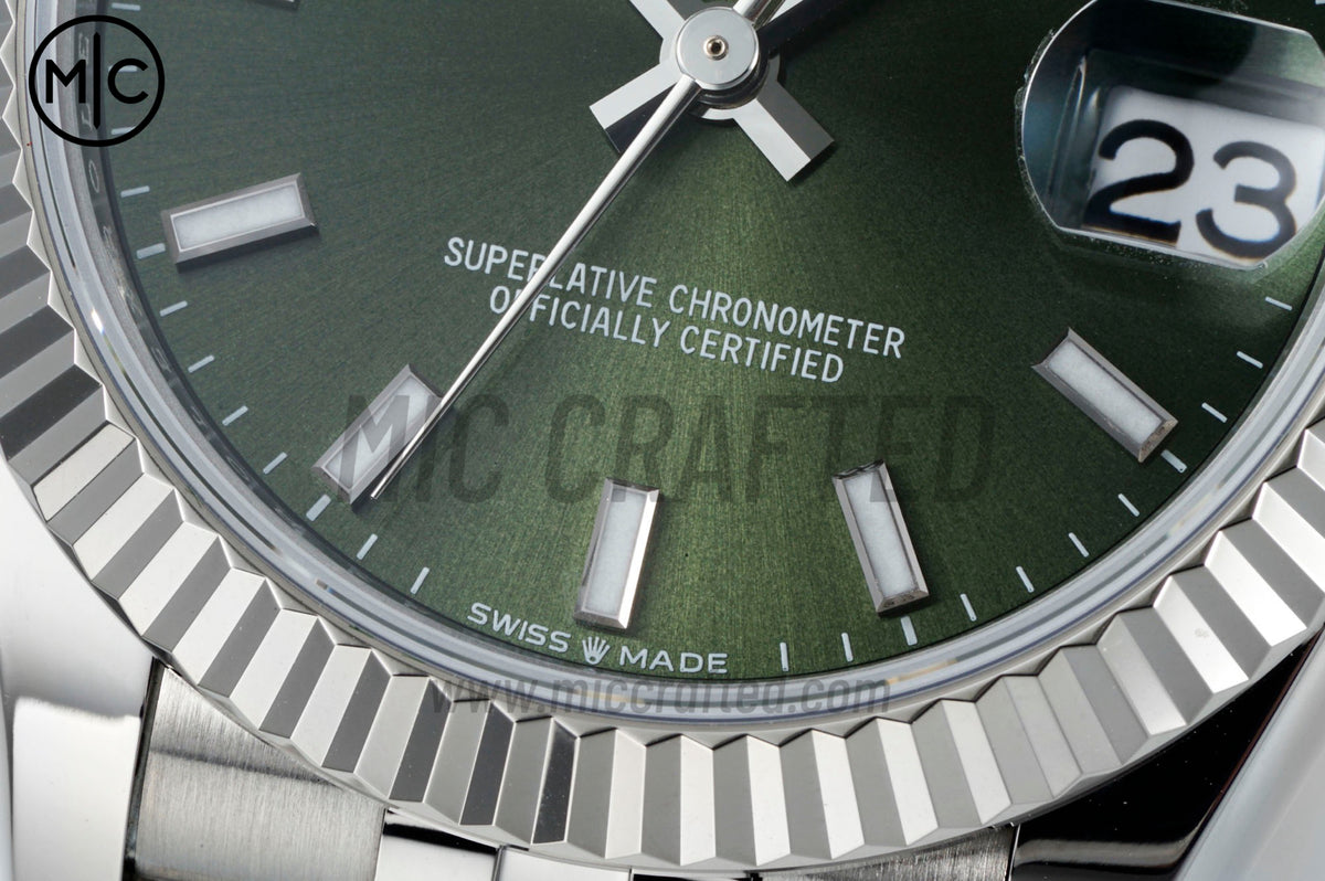DateJust 31mm Ladies 278274 SS 904L Steel Green Stick Dial on Jubilee Bracelet – Premium Edition