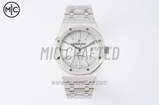 Royal Oak 41mm 15400 SS White Textured Dial on SS Bracelet – Premium Edition