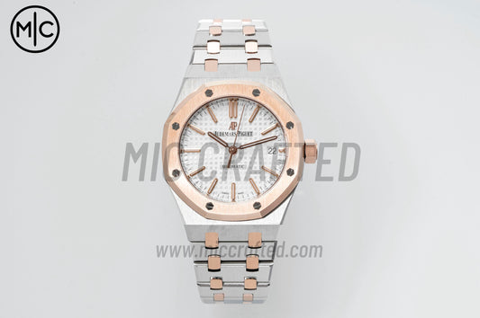 Royal Oak 41mm 15400 SS/RG White Textured Dial on SS/RG Bracele – Premium Edition