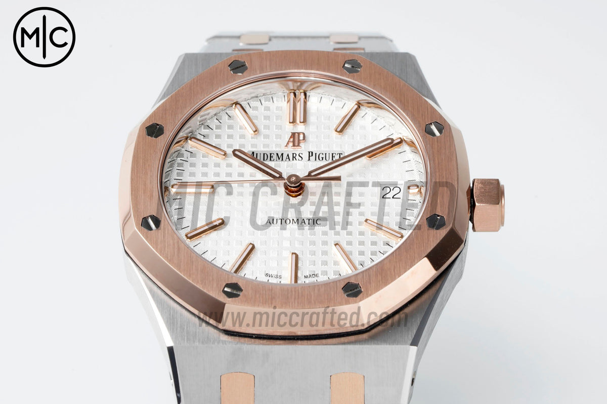 Royal Oak 41mm 15400 SS/RG White Textured Dial on SS/RG Bracele – Premium Edition