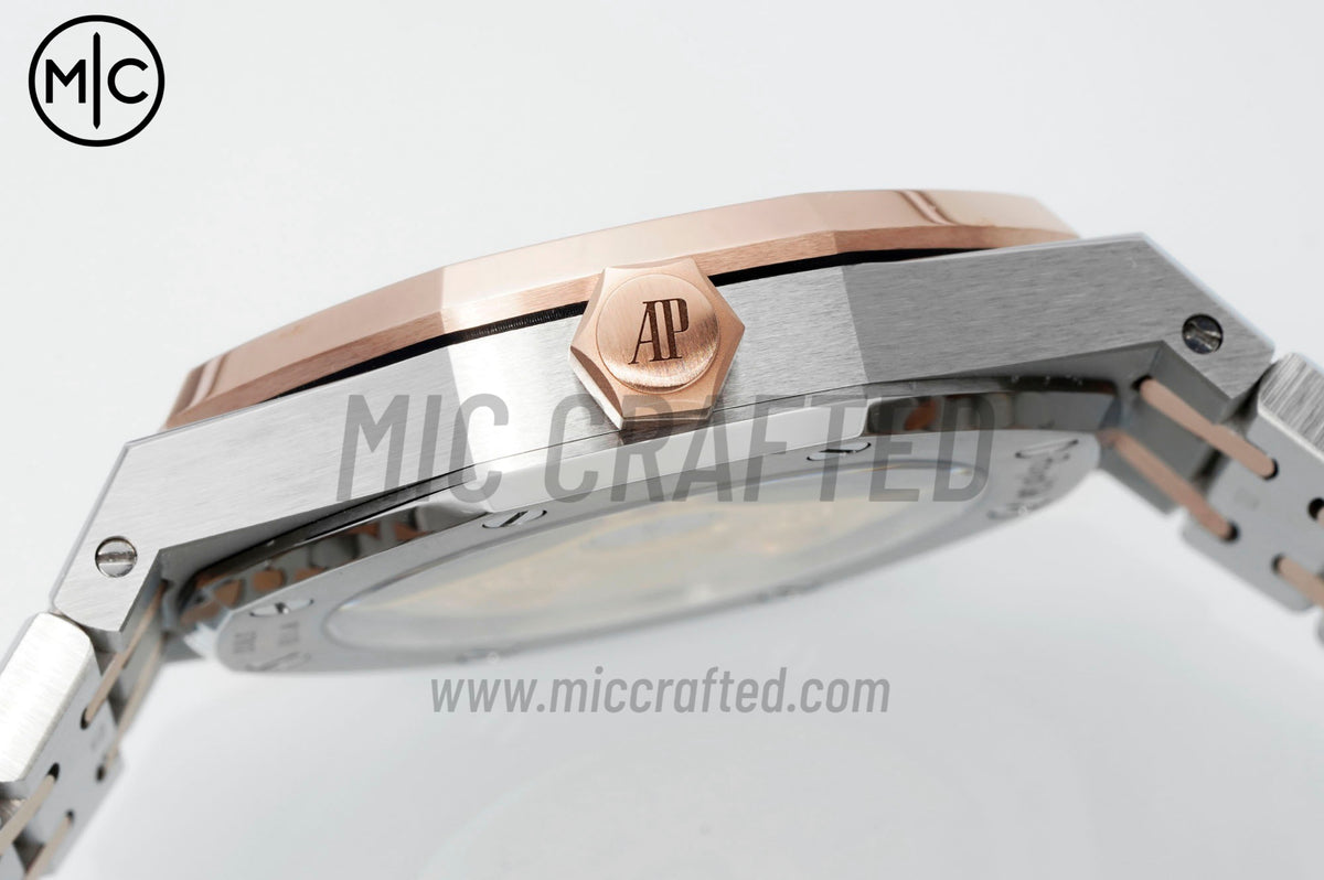 Royal Oak 41mm 15400 SS/RG White Textured Dial on SS/RG Bracele – Premium Edition