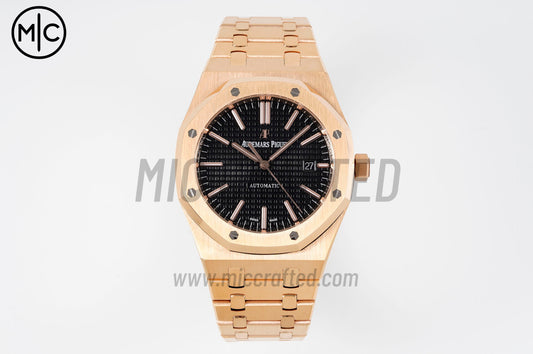 Royal Oak 41mm 15400 RG Black Textured Dial on RG Bracelet – Premium Edition