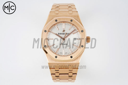 Royal Oak 41mm 15400 RG White Textured Dial on RG Bracelet – Premium Edition