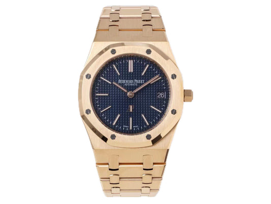 Royal Oak 39mm 15202 RG Blue Textured Dial on RG Bracelet – Premium Edition