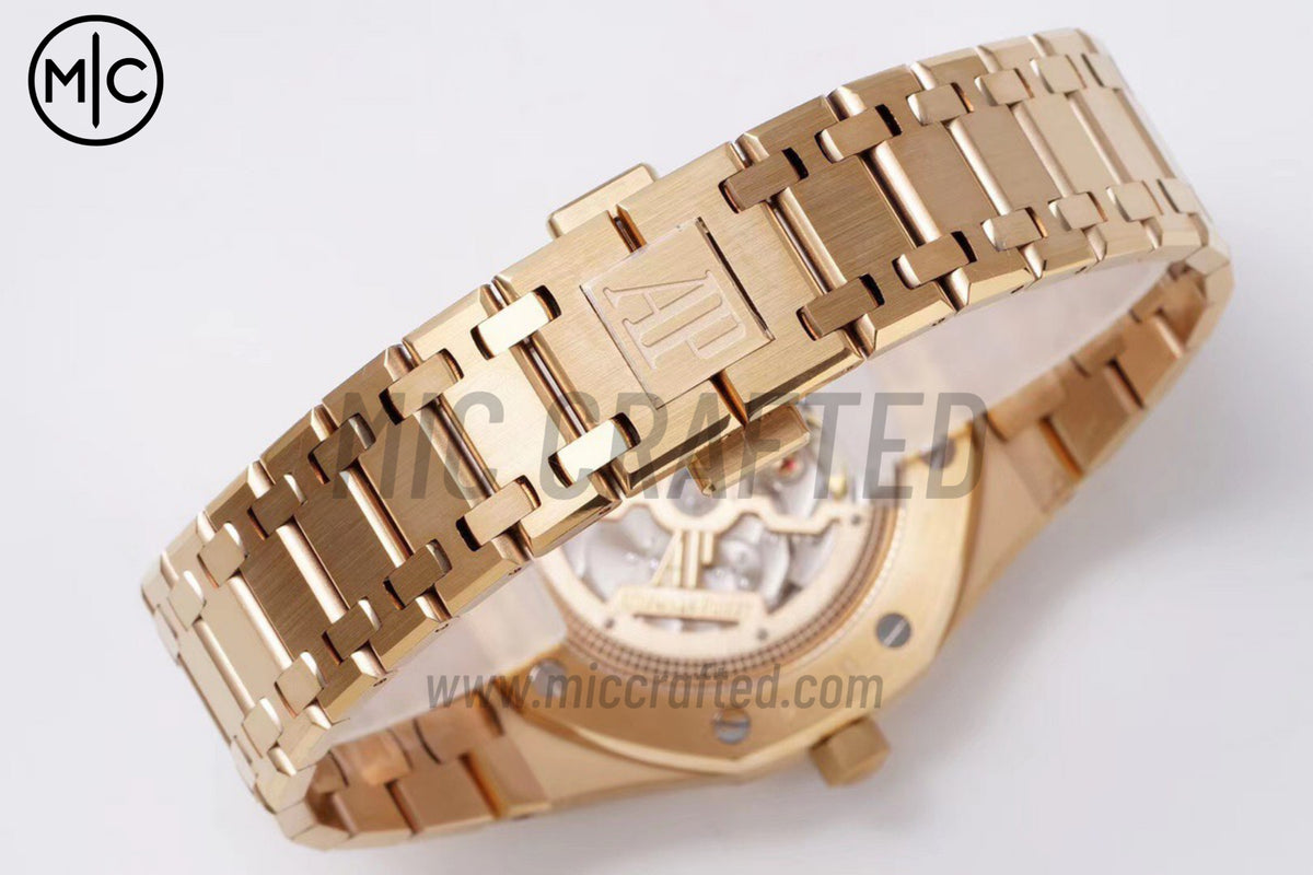 Royal Oak 39mm 15202 RG 藍色紋理錶盤配 RG 錶鏈 - 尊貴版