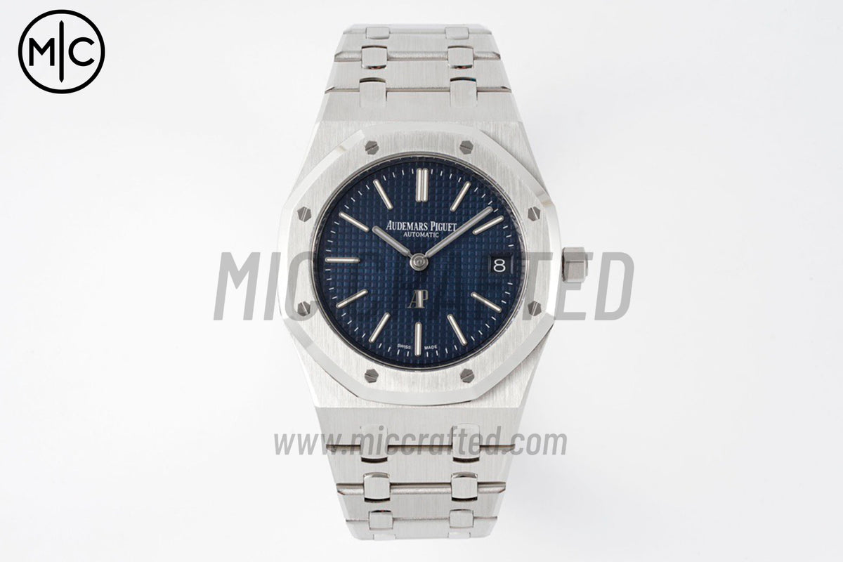 Royal Oak 39mm 16202 "50th Anniversary" SS Blue Textured Dial on SS Bracelet – Premium Edition